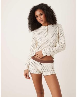 ASOS Mix & Match Long Sleeve Pyjama Top - Natural