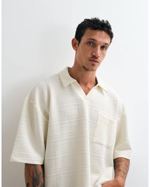 ASOS Oversized 3/4 Length Sleeve Polo - White
