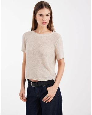 ONLY Lightweight Open Knit T-shirt - White
