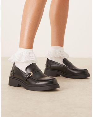 Glamorous Loafers With Buckle Detail - Black