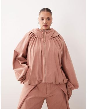 ARRANGE Curve Drawstring Volume Sleeve Jacket - Pink