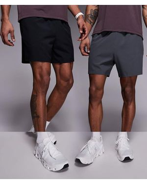 4505 Icon 5 Inch Quick Dry Training Shorts With Zip Pockets 2 Pack - Blue