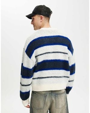 Cotton On Cotton On Box Fit Fuzzy Crew Knit - Blue
