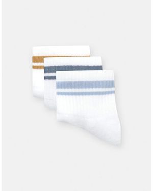 Pull&Bear Pack Of Striped Socks - White