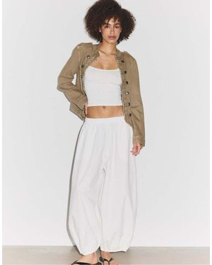 Stradivarius Strappy Polyamide Top - Blue