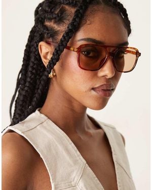 ASOS Aviator Sunglasses - Brown