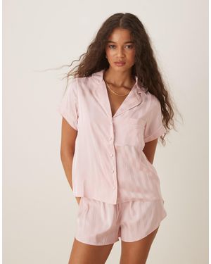 Boux Avenue – jacquard-pyjamaset - Pink