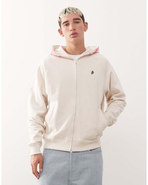 ICECREAM Gradient Smile Zip Through Hood - Natural