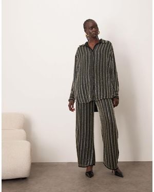 ARRANGE Linear Beaded Pants Co-ord - Natural