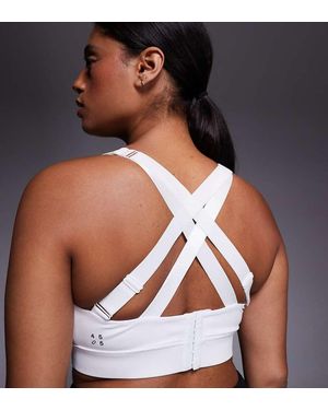 4505 Curve Icon Active High Support Sports Bra With Removable Padding And Adjustable Straps - White