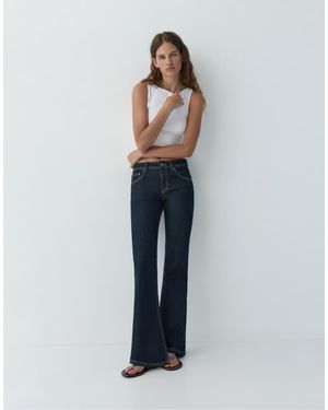 Pull&Bear Low-Rise Boot-Cut Jeans - Blue