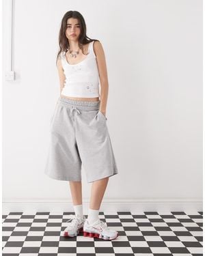 Collusion Double Waistband Longline jogger Short - White