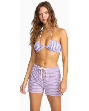 Billabong Josie Stripe Beachy Shorts - Purple