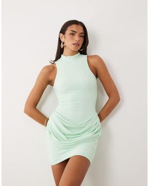 Wanderdoll – margot – hochgeschlossenes, figurbetontes minikleid - Blau