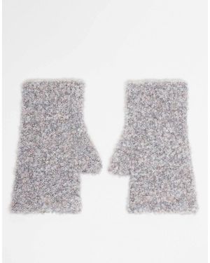 ASOS – fingerlose handschuhe aus bouclé-strick - Grau