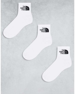 The North Face Simple Dome 3 Pack Logo Ankle Socks - White