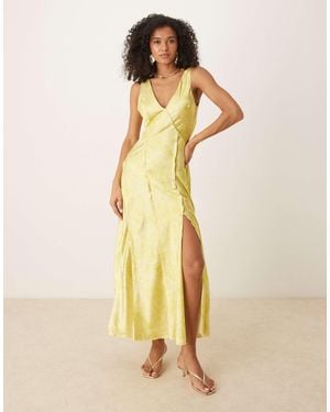 ASOS Cross Back Satin Midi Dress - Natural