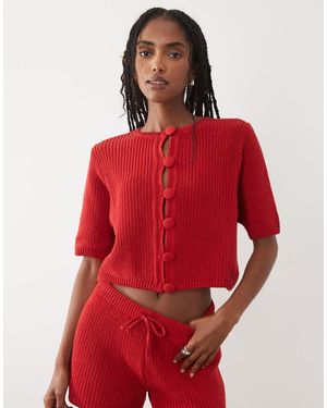 ASOS – strickjacke aus baumwollmix - Rot
