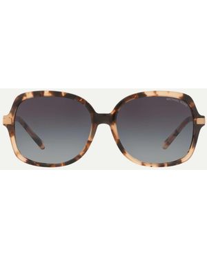 Michael Kors Adrianna ii eckige sonnenbrille mit grauen gläsern - Blau