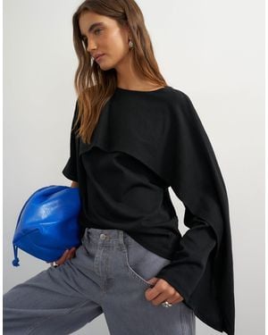 TOPSHOP Ruffle Asymmetric Top - Blue