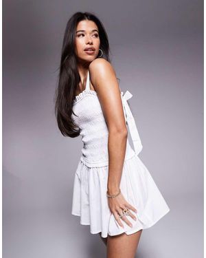 River Island Mini Jurk Met Gesmokt Lijfje - Grijs