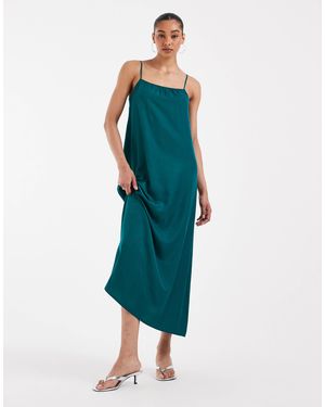 Pieces Satin Cami Maxi Dress - Green