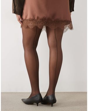 ASOS Asos design curve collants super stretch à couture arrière couleur chocolat - Marron