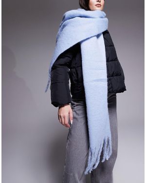 Kaiia Exclusivité - - écharpe oversize ultra douce à franges - ciel - Bleu
