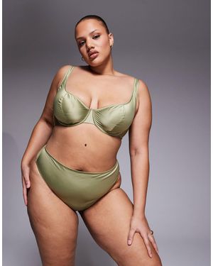 ASOS Asos design curve – fern – schlichter satin-slip - Grau