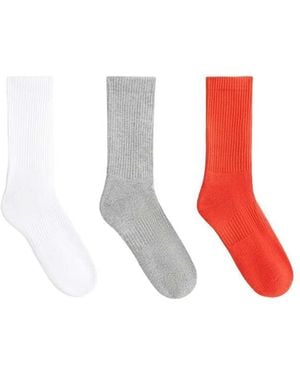 Oysho 3 Pairs Of Cotton Blend Classic Socks - White