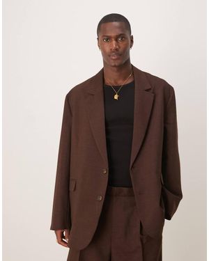 ASOS Slouchy Oversized Suit Jacket - Brown