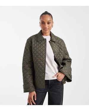 Vero Moda Button Down Quilted Jacket - Brown