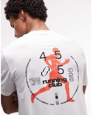 4505 Nylon Performance Mesh Quick Dry Back Print Running T-shirt - White