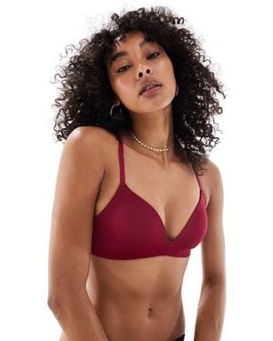 New Look Moulded Triangle Bra - Red