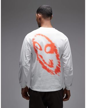 No Problemo 100% Cotton Long Sleeve T-shirt With Smile Away Back Print - Gray