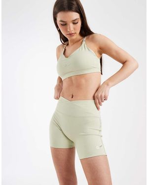 Nike One Dri-Fit Wrap Waist 5 Inch Shorts - Natural