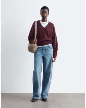 & Other Stories Knitted V Neck Sweater - Red