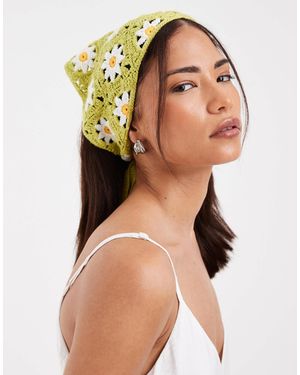 Pieces Crochet Daisy Floral Headband - Natural