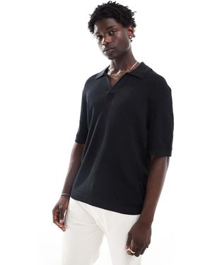 GANT Polo Nera Con Colletto Aperto - Nero