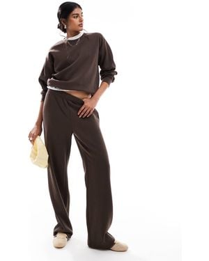 Pieces Wide Leg Sweatpants - Brown