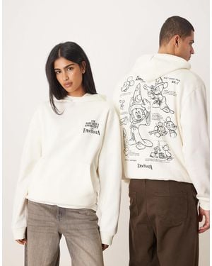 ASOS Disney Fantasia Unisex Relaxed Hoodie With Mickey Mouse Prints - White