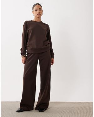 JDY Petite Wide Leg Sweat joggers Co-ord - Brown