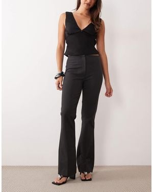 Abercrombie & Fitch Curve Love High Rise Flared Trouser - Black