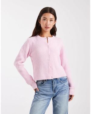 Pieces Soft Knit Long Sleeve Cardigan - Red