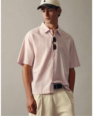 Pull&Bear Camicia A Maniche Corte A Quadri - Marrone