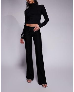 I.AM.GIA Sharah Oversized Buckle Detail Flare Trousers - Black