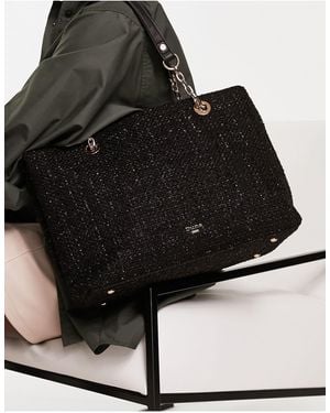 Dune Boucle Shoulder Bag - Black