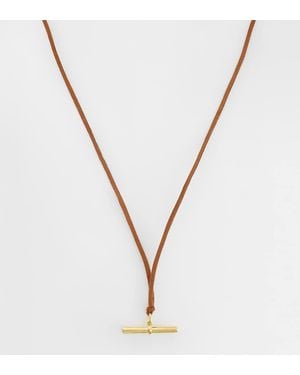 Orelia T-Bar Cord Necklace - Metallic