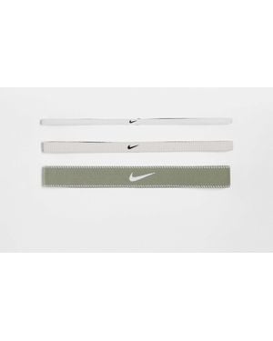 Nike – flex classic – 3er-pack breite stirnbänder - Weiß