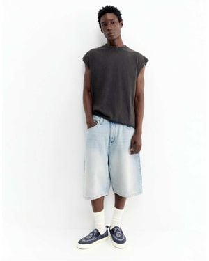 Pull&Bear Acid Wash Tank Top - White